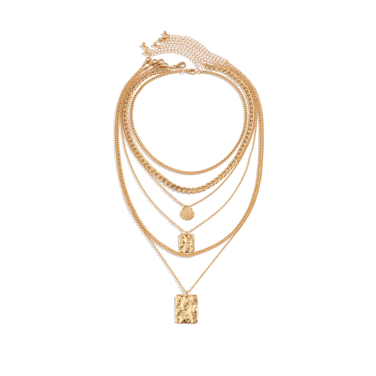 6Pcs/Set Vintage Square Tag Coin Pendant Choker Necklace for Women Punk Metal Gold Color Link Choker Y2K Jewelry Steampunk 2023